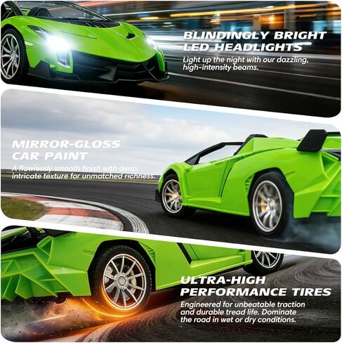 1:18 RC Cars for Kids, Fast Remote Control Car with 2 Batteries & LED Lights, 2WD Drift RC Race Car Toy, Great Gift for Boys & Girls Ages 3-9 in Saudi Arabia