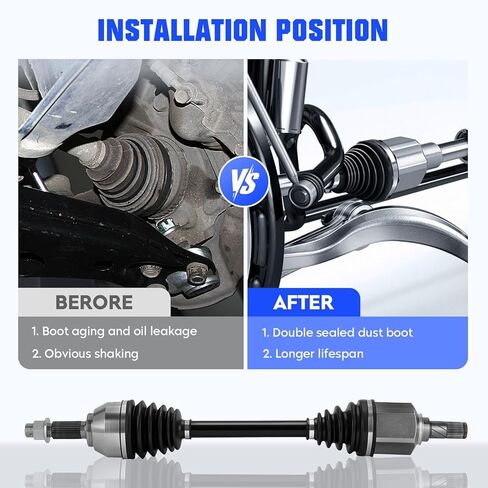 Front Left CV Axle Shaft Assembly for Chevrolet City Express 2.0L 2015-2018, for Nissan Juke 1.6L 2011-2015 (Only for AWD), for Nissan NV200 2.0L 2016-2019, Replace for 66-6415, 1 pcs CV Joint Shaft in Kuwait