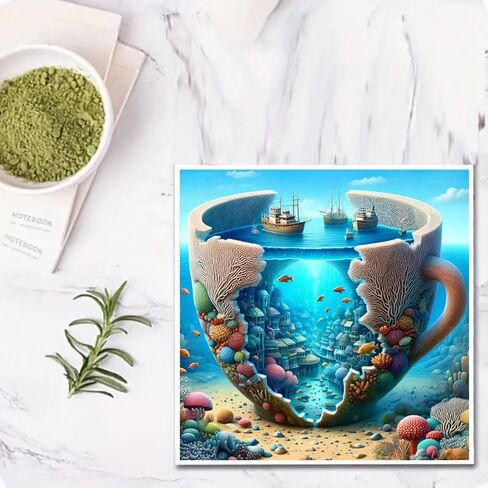 CXYQLC DIY 5D Diamond Painting Kits for Adults, Diamond Art Underwater World SceneDiamond Painting Full Drill Crystal Rhinestone Embroidery Craft Kits for Home Wall Decor Gifts 11.8x11.8inch in Saudi Arabia