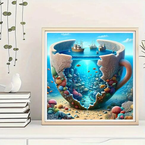 CXYQLC DIY 5D Diamond Painting Kits for Adults, Diamond Art Underwater World SceneDiamond Painting Full Drill Crystal Rhinestone Embroidery Craft Kits for Home Wall Decor Gifts 11.8x11.8inch in Saudi Arabia