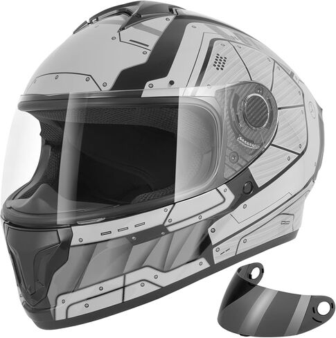 Spark Adults Full Face Motorcycle Helmet for Street Bike - DOT Certified Motorcycle Helmets with Advanced Ventilation & Quick Release, Lightweight ABS Shell for Commuting & Touring in Saudi Arabia
