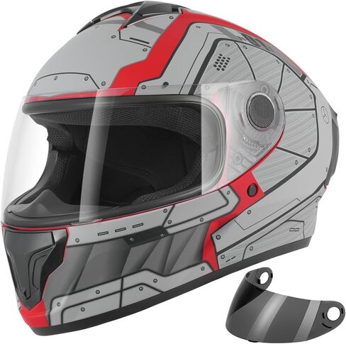 Spark Adults Full Face Motorcycle Helmet for Street Bike - DOT Certified Motorcycle Helmets with Advanced Ventilation & Quick Release, Lightweight ABS Shell for Commuting & Touring in Saudi Arabia