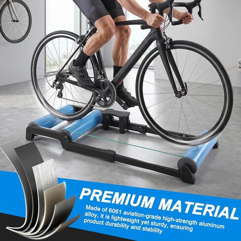 Bike Rollers Indoor Trainer, Rodillo Bicicleta para Cycling Bicycle Trainers, Silent Aluminum Alloy Stable Steel Frame Wide Compatibility for Road Mountain City Bikes Indoor Riding Training Platform in Saudi Arabia