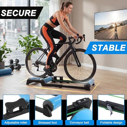 Bike Rollers Indoor Trainer, Rodillo Bicicleta para Cycling Bicycle Trainers, Silent Aluminum Alloy Stable Steel Frame Wide Compatibility for Road Mountain City Bikes Indoor Riding Training Platform in Saudi Arabia