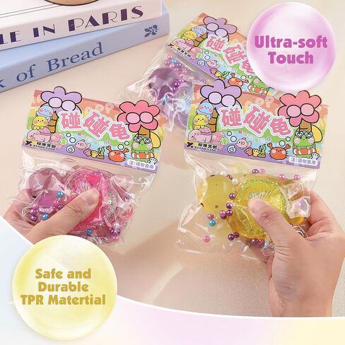 Anboor 3 Pcs Turtle Squishies Toys, 3.15" Soft Sticky Glittery Turtle Squeeze Fidget Toys Stress Relief for Kids Adults Autism Birthday Gifts in Kuwait