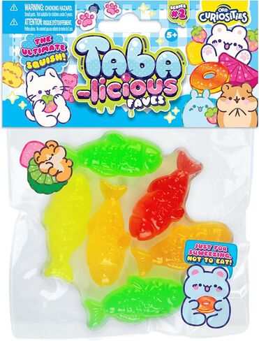 ORB Tabalicious Faves TABA Squishy Food Gummy Fish Candy Toy - Soft, Sticky Play Food TABA Squishies to Squish, Squeeze - Fun Stress Relief - Kawaii Sensory Fidget Toys and Gifts for Kids and Adults in Saudi Arabia