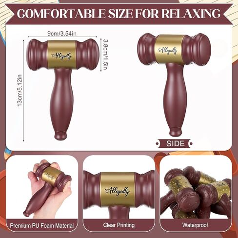 Gemscream 6 Set Law School Graduation Gifts, Judge Gavel Stress Balls, Funny Law School Gift with Allegedly Stress Relief Desk Decor, Graduation Party Favors for Student, Future Lawyer Attorney in Kuwait