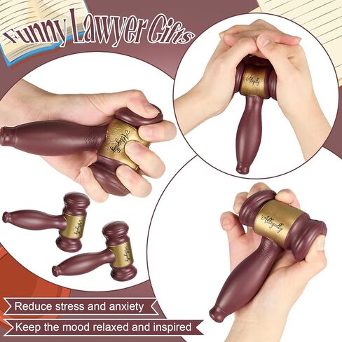 Gemscream 6 Set Law School Graduation Gifts, Judge Gavel Stress Balls, Funny Law School Gift with Allegedly Stress Relief Desk Decor, Graduation Party Favors for Student, Future Lawyer Attorney in Kuwait
