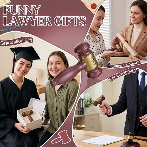 Gemscream 6 Set Law School Graduation Gifts, Judge Gavel Stress Balls, Funny Law School Gift with Allegedly Stress Relief Desk Decor, Graduation Party Favors for Student, Future Lawyer Attorney in Kuwait