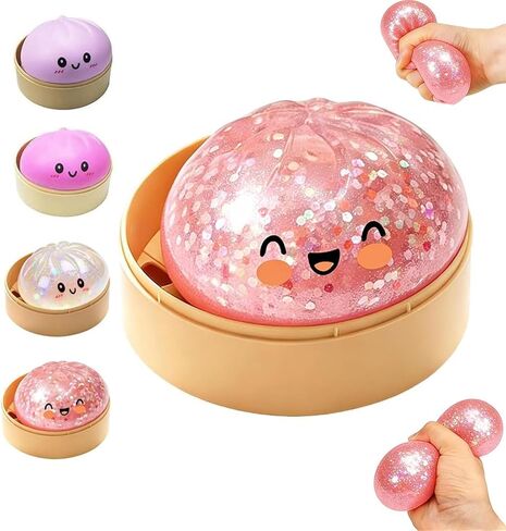 Dumpling Squishies, 10cm Gaint Dumpling Squishies Mystery Box, Colorful SquishiesDumplings Stress Balls Toy, Soft SqishieStress Relief & Rebounding Sensory Fidget Toy for Adults in Saudi Arabia