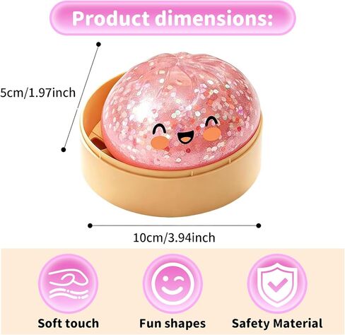 Dumpling Squishies, 10cm Gaint Dumpling Squishies Mystery Box, Colorful SquishiesDumplings Stress Balls Toy, Soft SqishieStress Relief & Rebounding Sensory Fidget Toy for Adults in Saudi Arabia