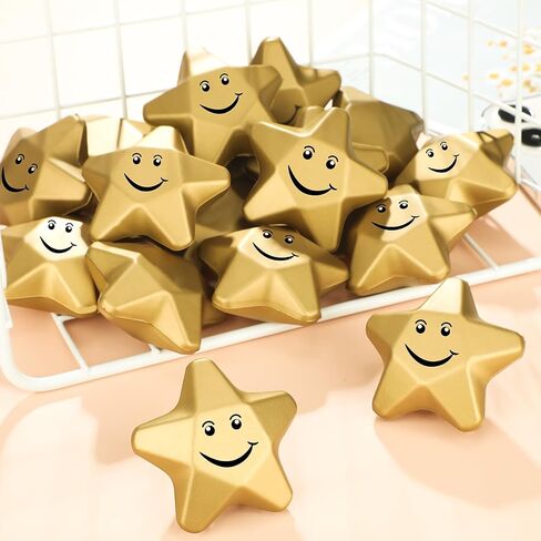 Deekin 18 Pieces 3.1 Inch Star Stress Balls Star Foam Relief Stress Ball for School Reward Student Party Bag Fillers(Smile Face) in Saudi Arabia