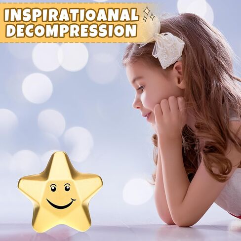 Deekin 18 Pieces 3.1 Inch Star Stress Balls Star Foam Relief Stress Ball for School Reward Student Party Bag Fillers(Smile Face) in Saudi Arabia