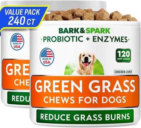 BARK&SPARK Vet Strength Dog Probiotics Chews - Gas, Diarrhea, Allergy, Constipation, Upset Stomach Relief, with Enzymes+Prebiotics - Chewable Fiber Supplement - 120 Soft Chews Turkey & Lamb in Saudi Arabia