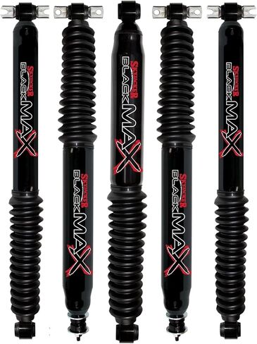 TrendsAuto Set of Black Max Series Front & Rear Hydraulic Action Shocks fits 1984 2001 Cherokee XJ 2WD 4WD with 0-3" Front & 1-3" Rear Lift | Multi-Stage Valving | Durable Gloss Black Finish in Saudi Arabia