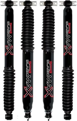 TrendsAuto Set of Black Max Series Front & Rear Hydraulic Action Shocks fits 1984 2001 Cherokee XJ 2WD 4WD with 0-3" Front & 1-3" Rear Lift | Multi-Stage Valving | Durable Gloss Black Finish in Saudi Arabia