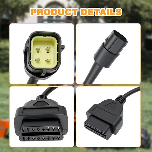 3824-26 OBD2 Adapter Cable Cord Fit for KUBOTA Vehicles, 4 Pin OBD1 to 16 Pin OBD 2 Car Diagnostic Cord Adapter,for OBD II Diagnostic Scanner Scanning Tool Adapter in Saudi Arabia