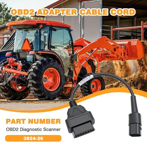 3824-26 OBD2 Adapter Cable Cord Fit for KUBOTA Vehicles, 4 Pin OBD1 to 16 Pin OBD 2 Car Diagnostic Cord Adapter,for OBD II Diagnostic Scanner Scanning Tool Adapter in Saudi Arabia