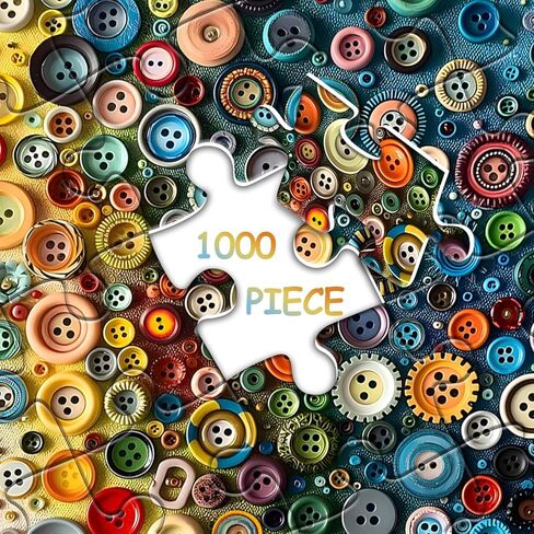 PICKFORU Colorful Buttons Puzzles for Adults 1000 Pieces, Hard Impossible Button Art Theme Jigsaw Puzzle, Rainbow Gradient Difficult Challenging for Adults in Kuwait