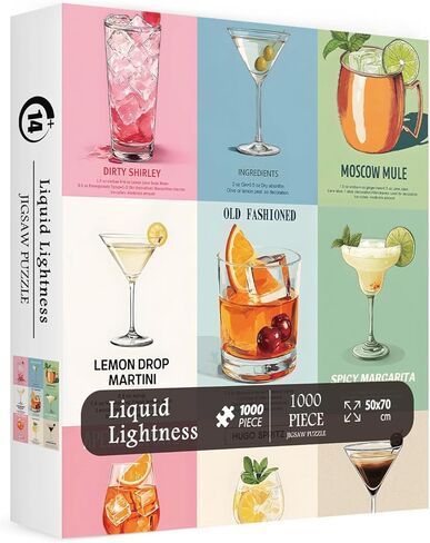Cocktails Theme Puzzles for Adults 1000 Pieces.Colorful Cocktail Beverage Art Jigsaw Puzzles.Cool Summer Drink Puzzles in Saudi Arabia