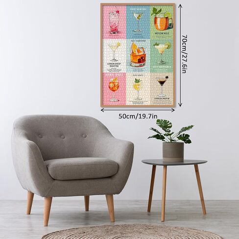 Cocktails Theme Puzzles for Adults 1000 Pieces.Colorful Cocktail Beverage Art Jigsaw Puzzles.Cool Summer Drink Puzzles in Saudi Arabia