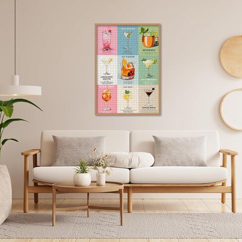 Cocktails Theme Puzzles for Adults 1000 Pieces.Colorful Cocktail Beverage Art Jigsaw Puzzles.Cool Summer Drink Puzzles in Saudi Arabia