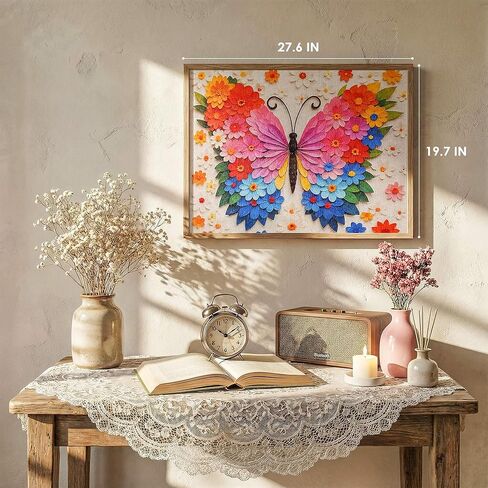 Butterfly Puzzles for Adults 1000 Pieces, Funny Puzzle, Colorful Flower Animal Jigsaw Puzzles, Organizor Box, Thick & Sturdy, Home Decor, Challenging Family Puzzle, Gifts Puzzle Lovers(27.5x19.6 in) in Kuwait