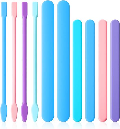 10PCS Epoxy Stir Sticks, Reusable Silicone Wax Stick, Multipurpose Silicone Stir Sticks for Epoxy Facial Mask Hair Removal Stirring Rods Paint Mixing Tools in Saudi Arabia