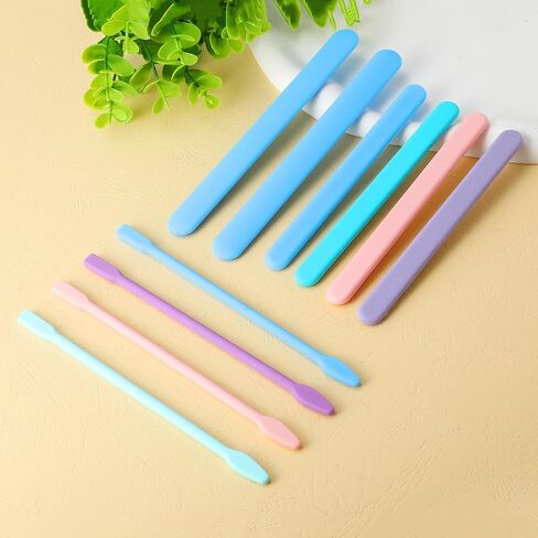 10PCS Epoxy Stir Sticks, Reusable Silicone Wax Stick, Multipurpose Silicone Stir Sticks for Epoxy Facial Mask Hair Removal Stirring Rods Paint Mixing Tools in Saudi Arabia