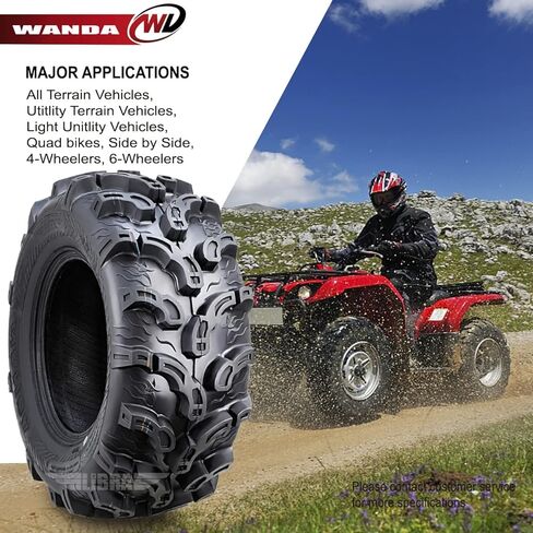 مجموعة إطارات WANDA Super Lug Mud ATV مقاس 26x9-12 مناسبة لـ 2017 Polaris Ranger 1000 Crew/XP ATV Front in Kuwait