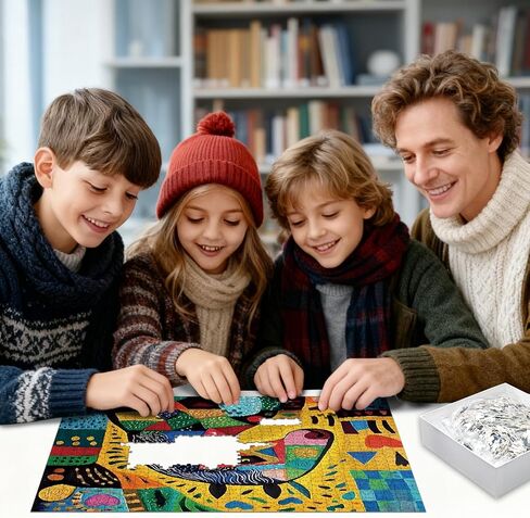 Jigsaw Puzzles 1024 Pieces Colorful Folk Art Horse Digital Print, Puzzles for Adults, with Letters on Back,Funny Artical Gift for Family（23.86 x 23.86 inches） in Kuwait