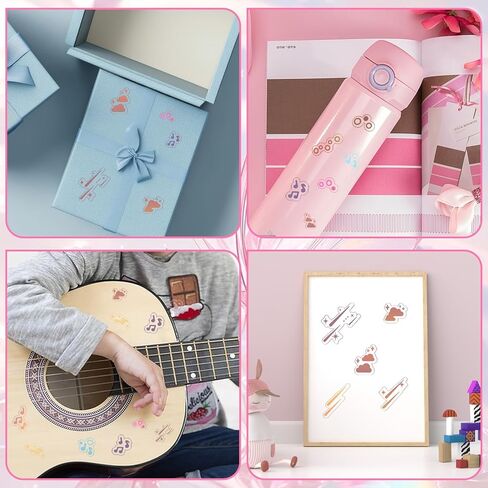 24 Sheets Photocard Stickers, Korean Deco Stickers, Holographic Glitter Deco Sticker, Waterproof Double-Sided Decos Sticker for Photocard and Journal Decor in Saudi Arabia