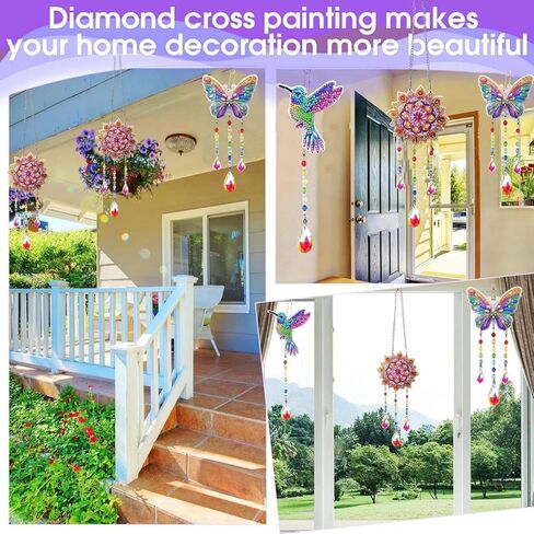 3 Pcs Diamond Painting Keychain Kits Flower Butterfly Bird Diamond Art Ornaments Key Rings DIY 5D Art Pedants for Beginners Birthday Christmas Crafting Home Party Decor in Kuwait