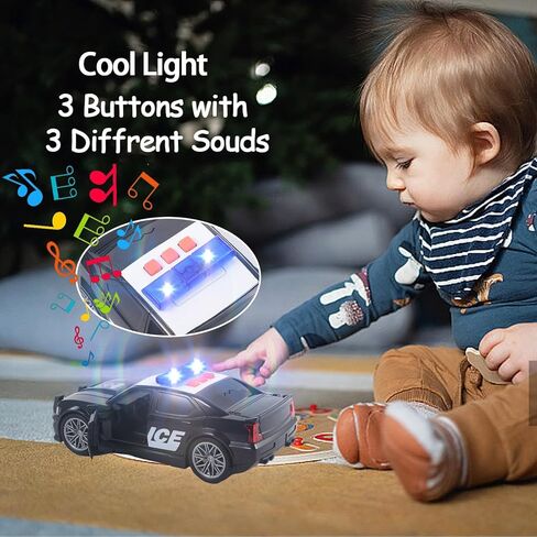 Police Car Toys for Boys 3 4 5 6 7 with Sirnes Sound and Light 1:20 Plastic Openable Door Friction Powered Car Toy for Kids Toddlers Boys Gifts in Saudi Arabia