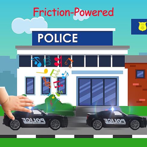 Police Car Toys for Boys 3 4 5 6 7 with Sirnes Sound and Light 1:20 Plastic Openable Door Friction Powered Car Toy for Kids Toddlers Boys Gifts in Saudi Arabia
