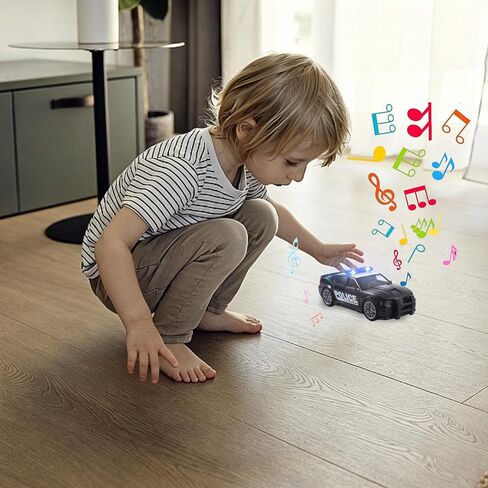 Police Car Toys for Boys 3 4 5 6 7 with Sirnes Sound and Light 1:20 Plastic Openable Door Friction Powered Car Toy for Kids Toddlers Boys Gifts in Saudi Arabia