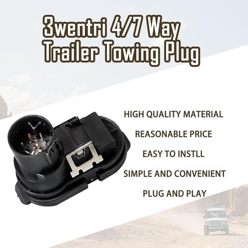 4/7 Pin Trailer Towing Connector, 7 Blade and 4 Flat Connector, 4 Way and 7 Way Adapter Plug Compatible with Dodge Ram, Ford, GMC, Chevy Silverado, Toyota in Saudi Arabia