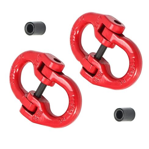 5/8" Grade 100 Coupling Link, 2Pack Hammerlock Connecting Link 22,600 lbs Working Load, 90,400 lbs Break Strength, Forged Alloy Steel, Red Powder Coat, Fits Trailer Safety Chains in Saudi Arabia