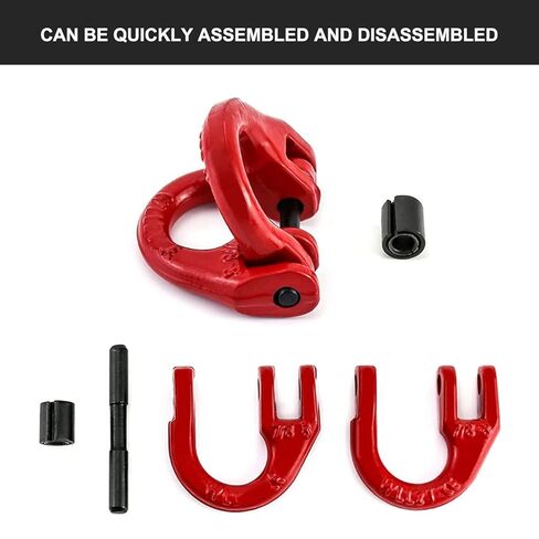 5/8" Grade 100 Coupling Link, 2Pack Hammerlock Connecting Link 22,600 lbs Working Load, 90,400 lbs Break Strength, Forged Alloy Steel, Red Powder Coat, Fits Trailer Safety Chains in Saudi Arabia