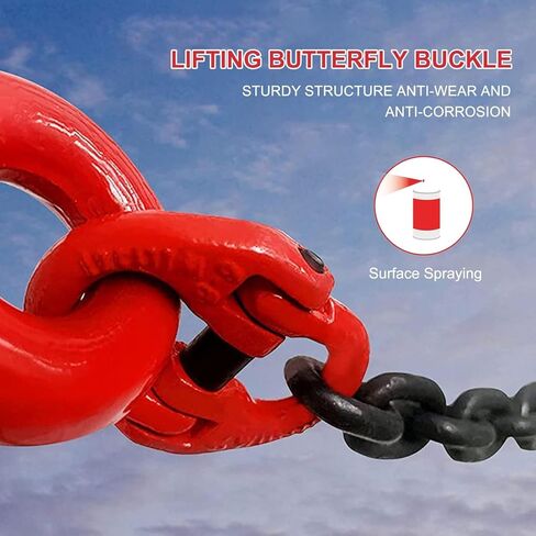 5/8" Grade 100 Coupling Link, 2Pack Hammerlock Connecting Link 22,600 lbs Working Load, 90,400 lbs Break Strength, Forged Alloy Steel, Red Powder Coat, Fits Trailer Safety Chains in Saudi Arabia
