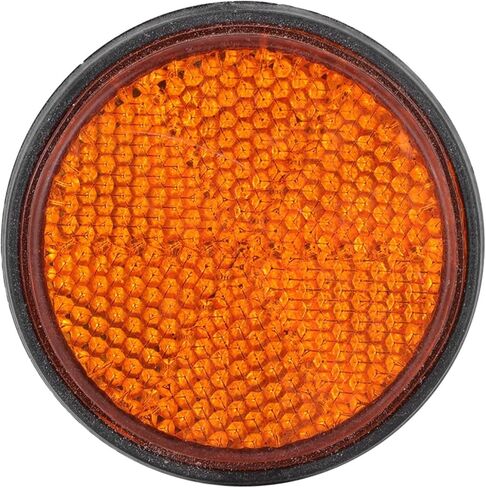 Motorcycle Reflectors, 2Pcs Orange Reflector, PMMA Round Rear Reflectors with M5 Mounting Screw, Multipurpose Round Reflective Light for ATVs, Trailers, Automobiles in Kuwait