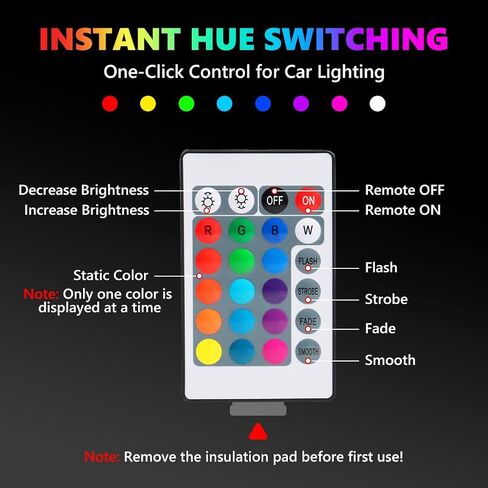 مصابيح علامة جانبية LED RGB كاملة لـ 2016-up MX-5 Miata، [4 أوضاع 16 لونًا] مصابيح علامة RGB متعددة الألوان، مجموعة مصد عدسة مدخنة أمامية وخلفية مع جهاز تحكم عن بعد 24 مفتاحًا، 4 قطع in Kuwait