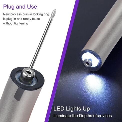 Mini Cordless Engraving Pen with LED Light, 3-Speed Precision Etching Tool for Metal, Wood, Plastic, Ceramic, USB-C Rechargeable, 35 Accessories and 16 Stencils in Saudi Arabia