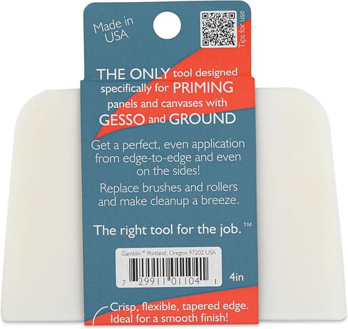 Gamblin Ground & Gesso Blade, Prime Canvases and Panels Quickly with Thin Even Coats, Create Less Mess and Waste, Easy Clean-Up, 100% Recycled Material, Made in the USA in Kuwait