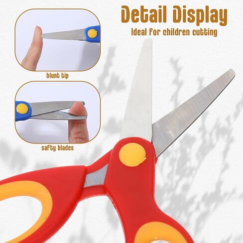 30 Pcs Blunt Tip Scissors for Kids, Craft Scissors Bulk Pack, 5 Inch Scissor with Comfort Grip, 3 Assorted Colors, Stainless Steel Blades for Paper Cutting Art Supplies in Saudi Arabia