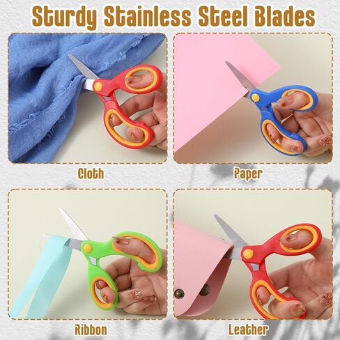 30 Pcs Blunt Tip Scissors for Kids, Craft Scissors Bulk Pack, 5 Inch Scissor with Comfort Grip, 3 Assorted Colors, Stainless Steel Blades for Paper Cutting Art Supplies in Saudi Arabia