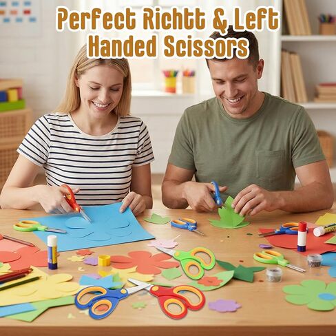30 Pcs Blunt Tip Scissors for Kids, Craft Scissors Bulk Pack, 5 Inch Scissor with Comfort Grip, 3 Assorted Colors, Stainless Steel Blades for Paper Cutting Art Supplies in Saudi Arabia