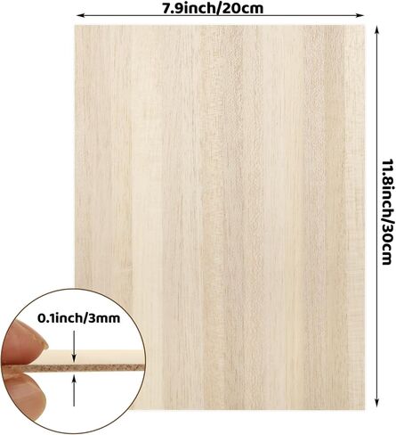 20 Pack Balsa Wood, 7.8"x11.8"x1/8" Balsa Wood Sheet, Thin Natural Unfinished Wood Boards for Wooden DIY Ornaments, Crafts, Hobby, Model Making, School and Laser Projects（200x300x3MM） in Kuwait