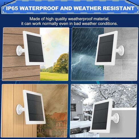 Solar Charger for Ring Doorbell, 5W 12V Solar Panel Pefect for Ring Video Doorbell 3/3+/4, Battery Video Doorbell 3 Plus, IP65 16.4ft Waterproof Charging Cable, 360°Adjustable Mount in Saudi Arabia