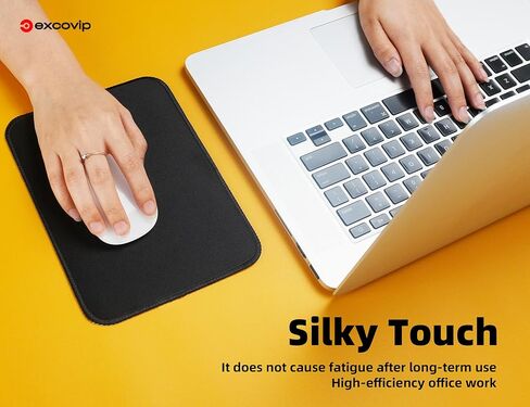 excovip Small Mouse Pad with Stitched Edge, Computer Mouse Mat with Non-Slip Rubber Base, Mousepad for Computers Laptop Mouse Black 7.8"x5.9"x0.07" 0498 in Saudi Arabia